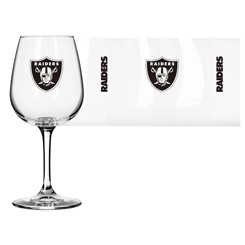 Las Vegas Raiders Logo 12oz. Stemmed Wine Glass