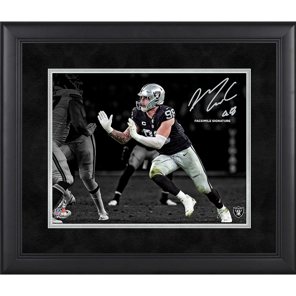 Maxx Crosby Las Vegas Raiders Facsimile Signature Framed 11'' x 14'' Spotlight Photograph