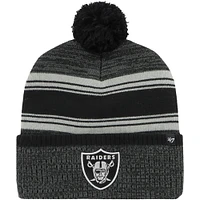 Men's '47 Black Las Vegas Raiders Fadeout Cuffed Knit Hat with Pom