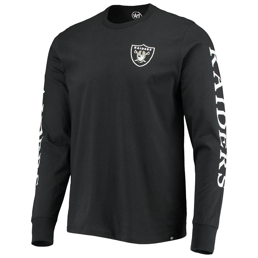 Men's '47 Black Las Vegas Raiders Franklin Long Sleeve T-Shirt