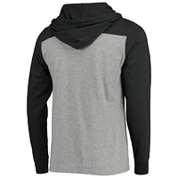 Men's '47 Heathered Gray Las Vegas Raiders Franklin Wooster Throwback Long Sleeve Hoodie T-Shirt