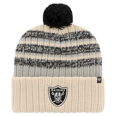 Men's '47  Natural Las Vegas Raiders  Tavern Cuffed Knit Hat with Pom