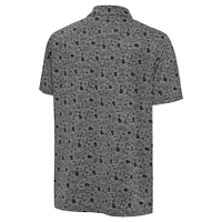 Men's Antigua Heather Black Las Vegas Raiders Relentless Polo