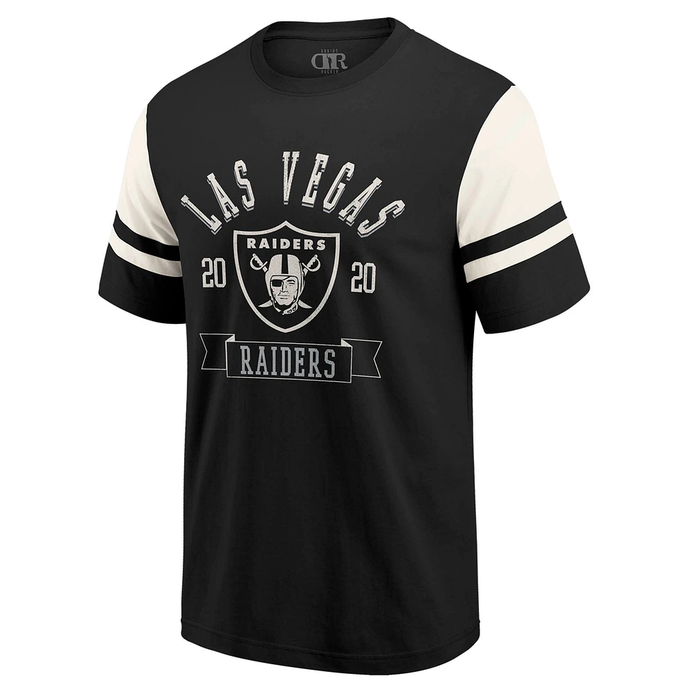 Men's Darius Rucker Collection by Fanatics  Black Las Vegas Raiders Football T-Shirt