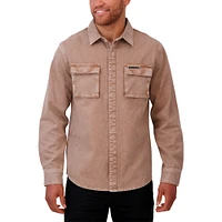 Chemise à manches longues teintée en pièce pour homme de la collection Darius Rucker Fanatics Brown Las Vegas Raiders