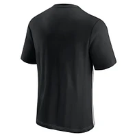 Men's Fanatics Black/Heathered Gray Las Vegas Raiders Throwback Colorblock T-Shirt