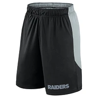 Short de lancement Fanatics noir/argenté pour homme, taille grande et taille, Las Vegas Raiders