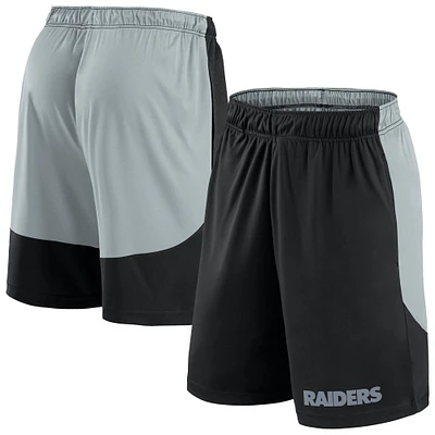 Short de lancement Fanatics noir/argenté pour homme, taille grande et taille, Las Vegas Raiders