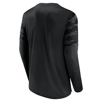 T-shirt à manches longues Fanatics noir/argent pour hommes Las Vegas Raiders Square Off