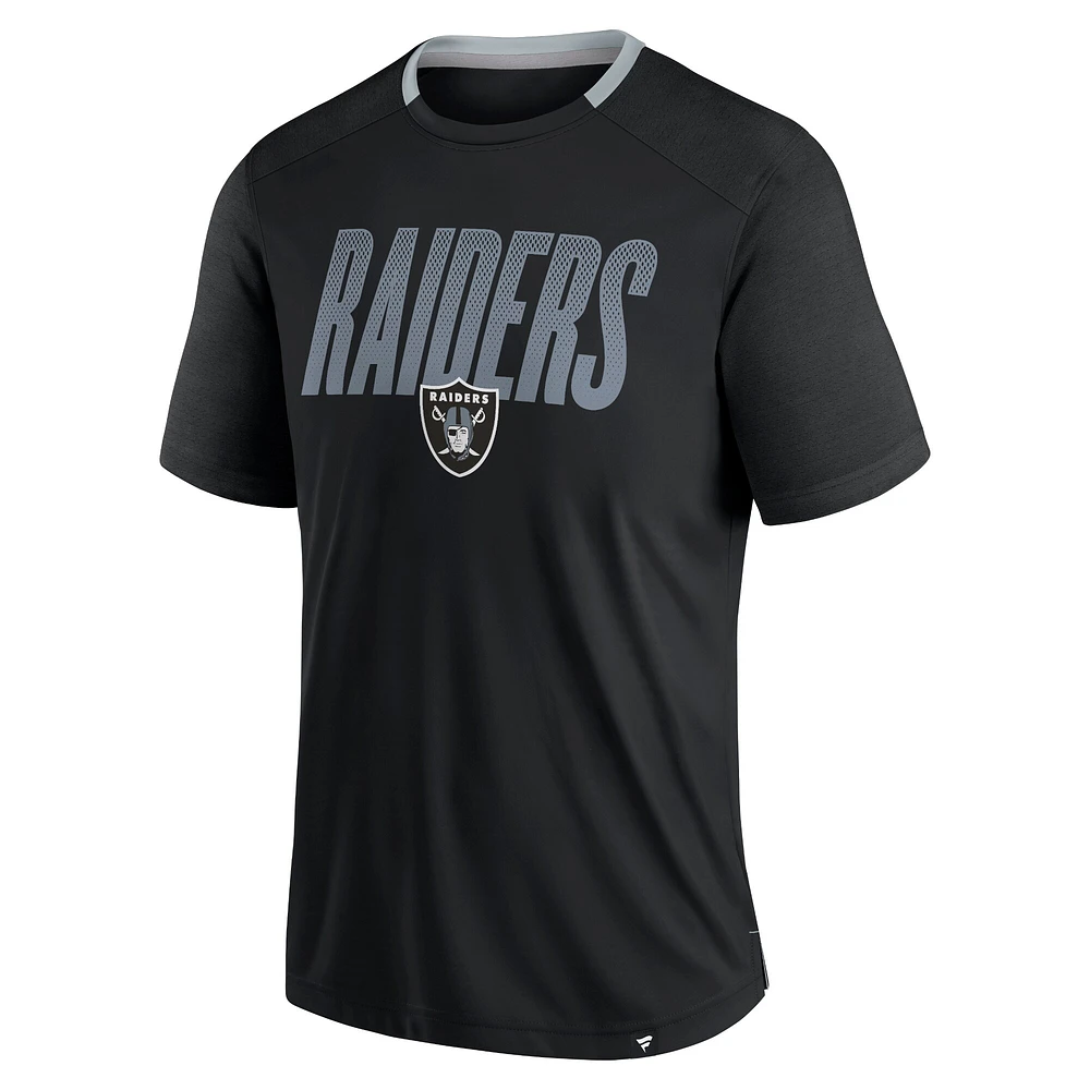 Men's Fanatics Black Las Vegas Raiders Defender Fade Slant T-Shirt