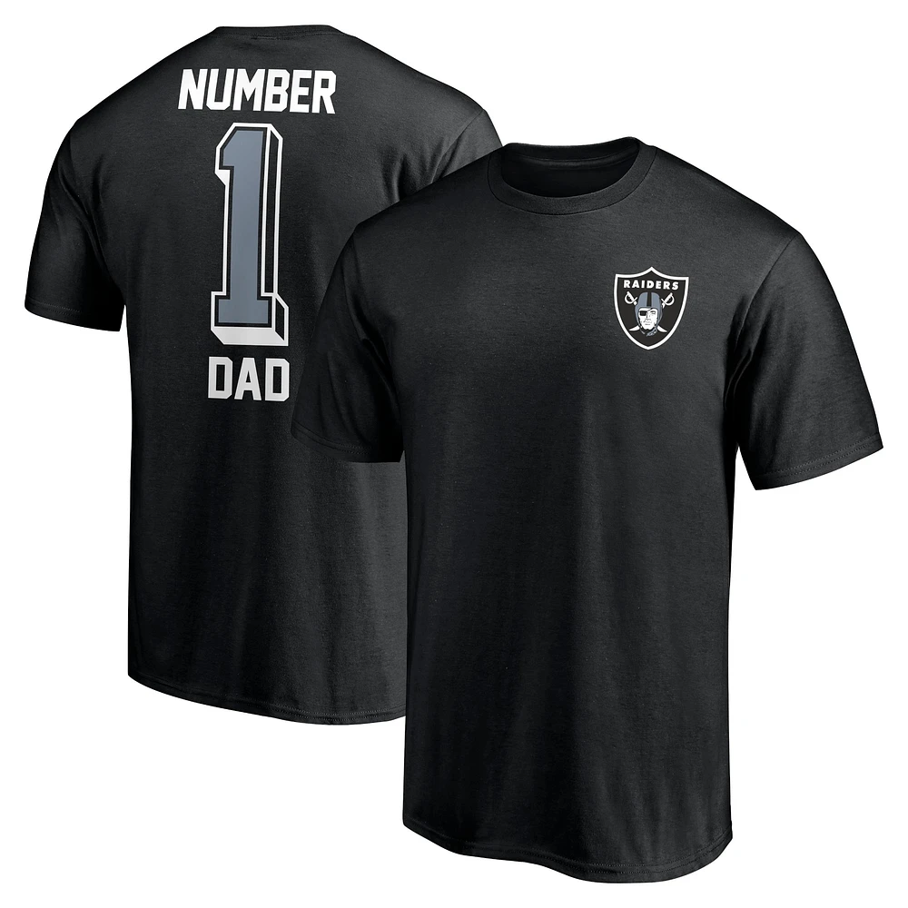 T-shirt papa fanatiques noir Las Vegas Raiders #1 pour hommes