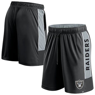 Short noir Fanatics pour hommes des Raiders de Las Vegas Gagnez le match