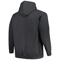 Men's Fanatics Heather Charcoal Las Vegas Raiders Big & Tall Pullover Hoodie