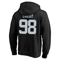 Men's Fanatics Maxx Crosby Black Las Vegas Raiders Big & Tall Name Number Fleece Pullover Hoodie