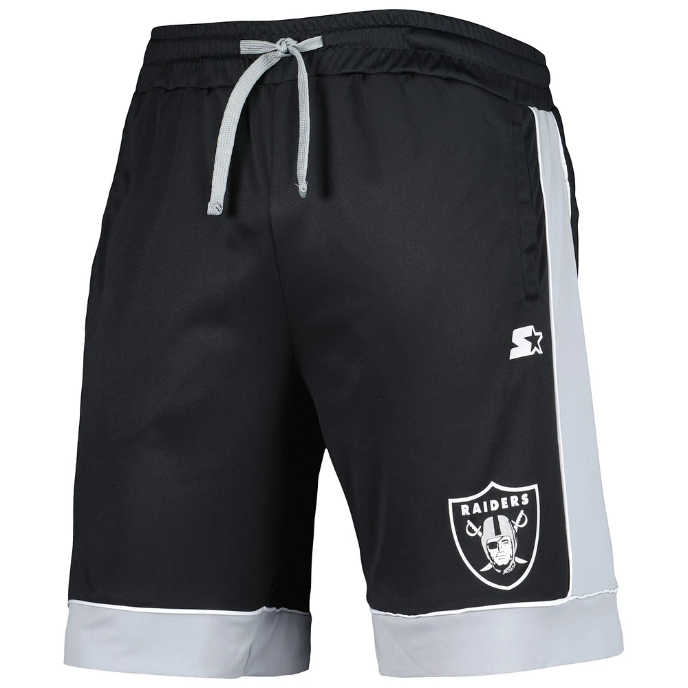 Men's G-III Sports by Carl Banks Black/Silver Las Vegas Raiders Fan Favorite Fashion Shorts