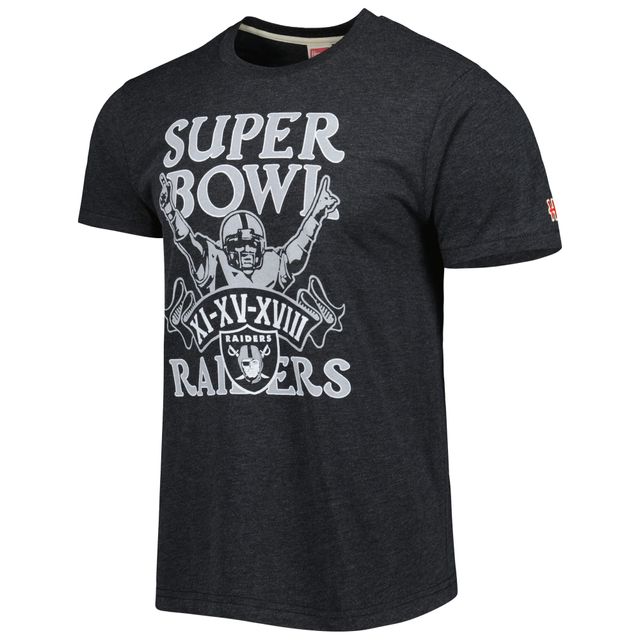 T-shirt à trois mélanges Hommage Charcoal Las Vegas Raiders Super Bowl Classics pour homme