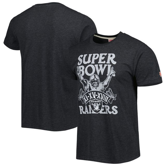 T-shirt à trois mélanges Hommage Charcoal Las Vegas Raiders Super Bowl Classics pour homme