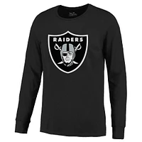T-shirt à manches longues non vieilli pour homme Majestic Threads Maxx Crosby Black Las Vegas Raiders avec nom et numéro