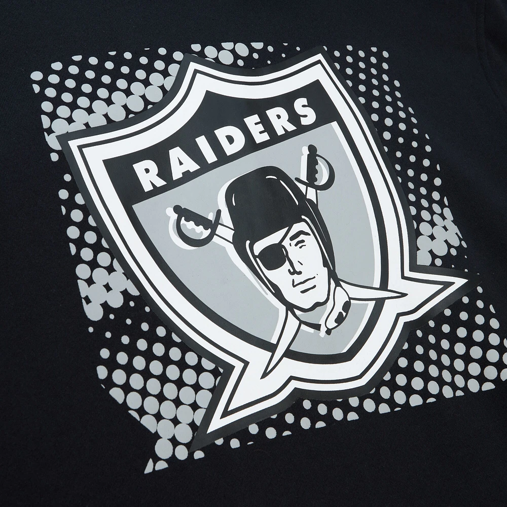 Men's Mitchell & Ness Black Las Vegas Raiders Gridiron Classics Big Face 7.0 Pullover Hoodie