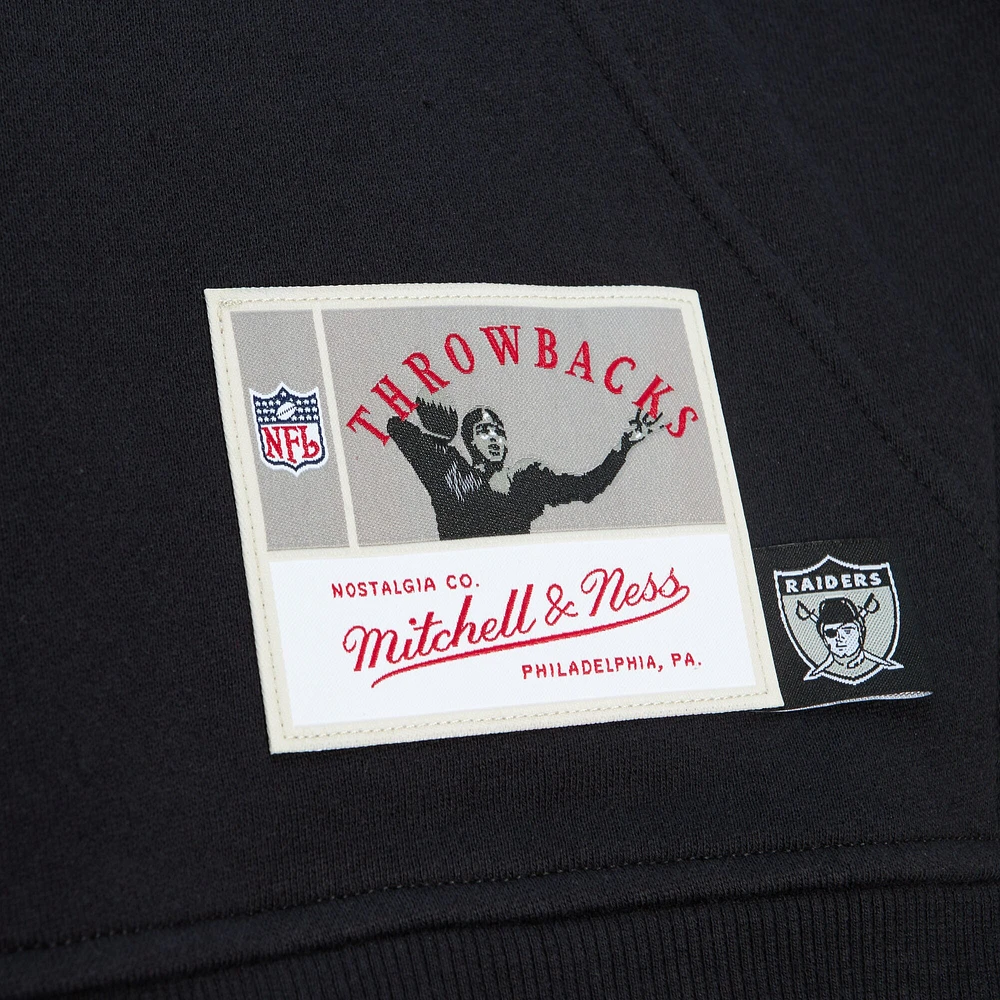 Men's Mitchell & Ness Black Las Vegas Raiders Gridiron Classics Big Face 7.0 Pullover Hoodie
