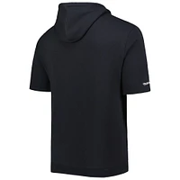 Men's Mitchell & Ness Black Las Vegas Raiders Washed Short Sleeve Pullover Hoodie