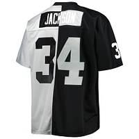 Men's Mitchell & Ness Bo Jackson Black/Silver Las Vegas Raiders Big Tall Split Legacy Retired Player Replica Jersey