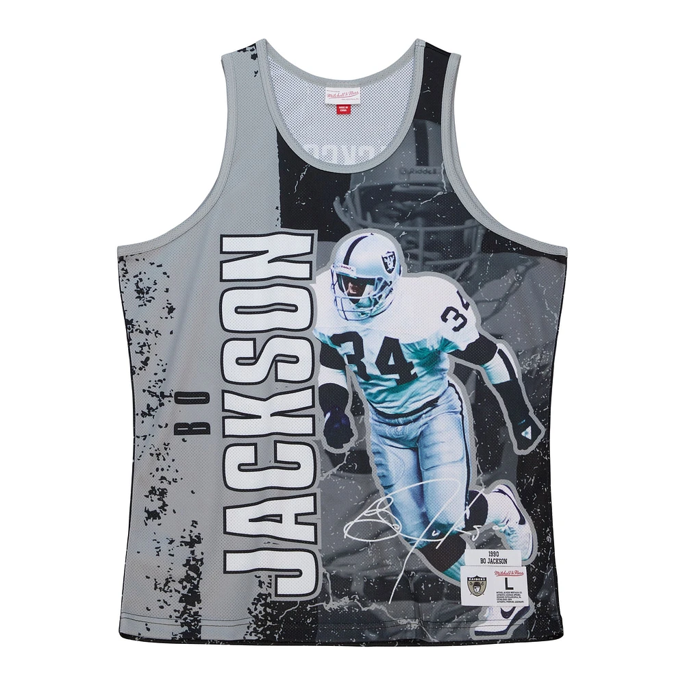 Débardeur noir Mitchell & Ness Bo Jackson Las Vegas Raiders 1990 Player Burst pour hommes