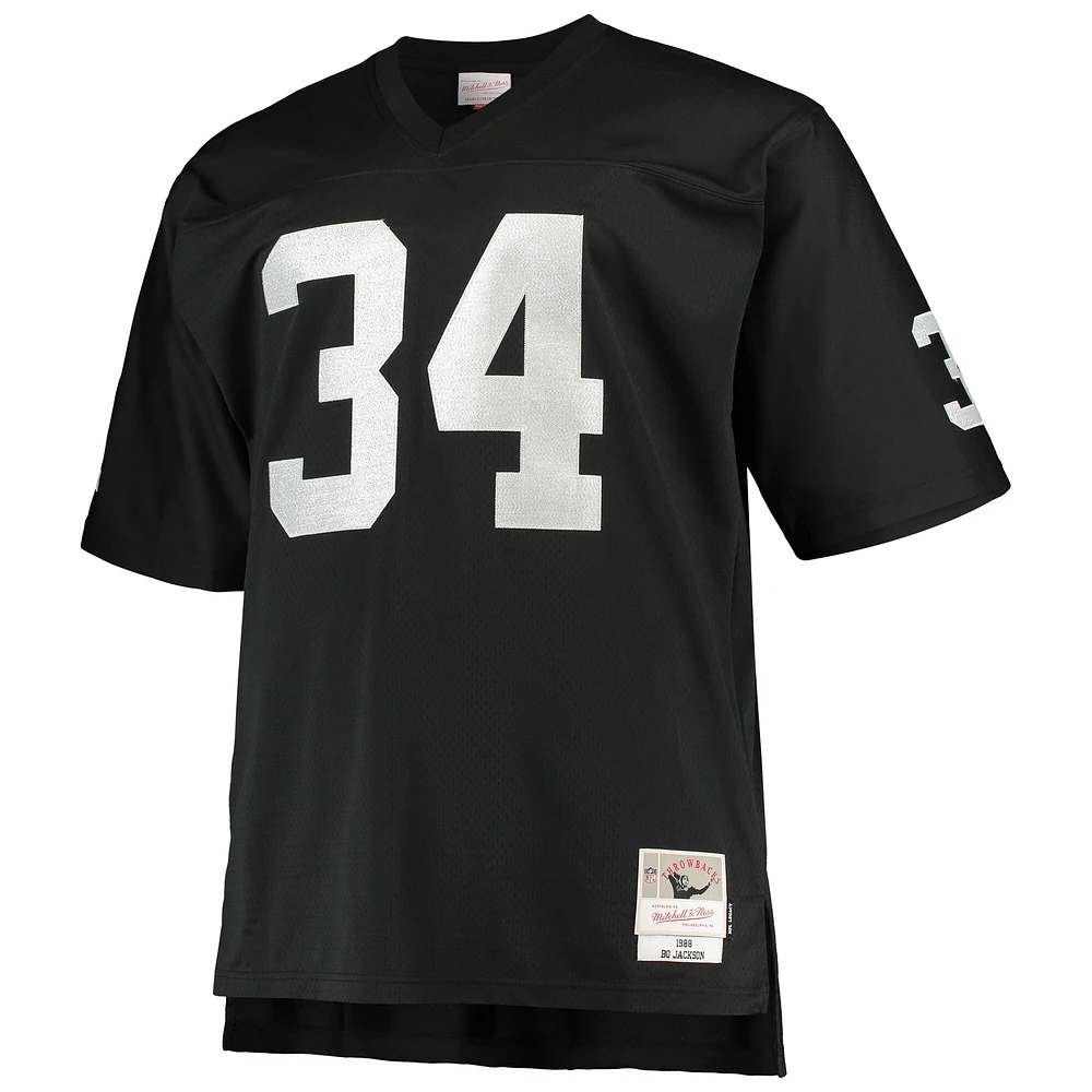 Men's Mitchell & Ness Bo Jackson Black Las Vegas Raiders Big Tall 1988 Retired Player Replica Jersey