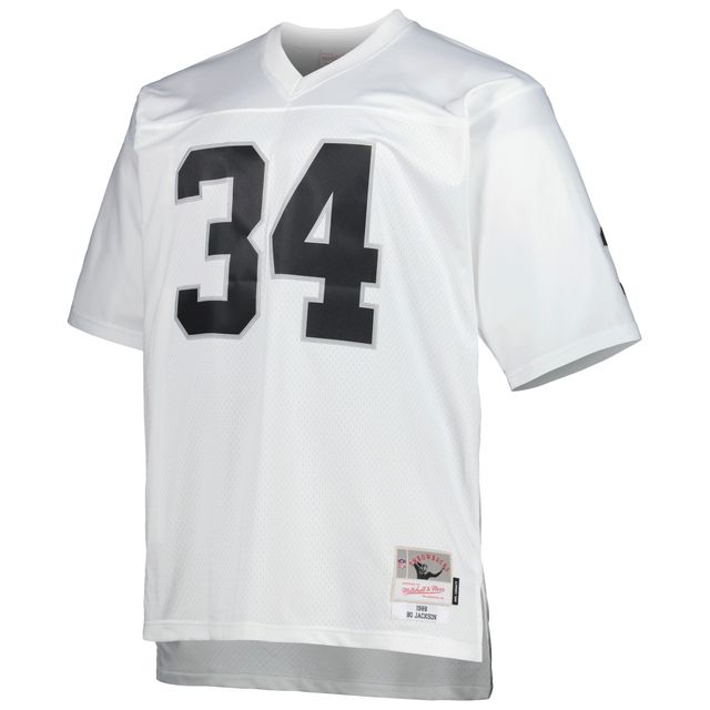 Mitchell & Ness Bo Jackson blanc Las Vegas Raiders Big Tall 1988 Retired Player Replica Maillot pour homme