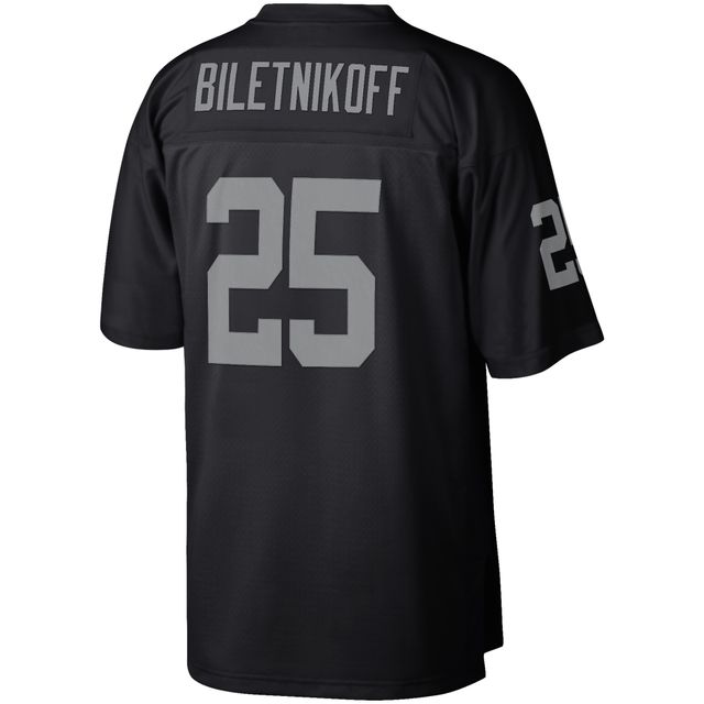 Maillot réplique Mitchell & Ness Fred Biletnikoff noir Las Vegas Raiders pour hommes, joueur retraité Legacy Replica