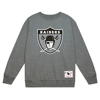 Men's Mitchell & Ness Heather Gray Las Vegas Raiders Basic Fleece Pullover Sweatshirt