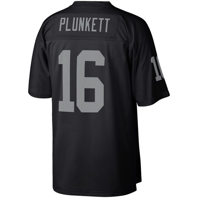 Maillot réplique Mitchell & Ness Jim Plunkett noir des Las Vegas Raiders pour hommes, joueur retraité Legacy