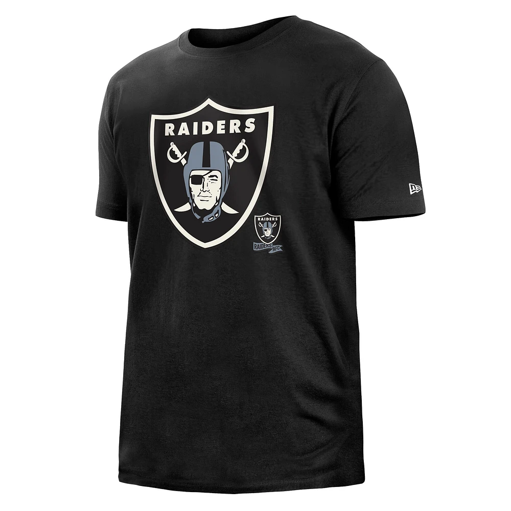 T-shirt pour homme Las Vegas Raiders 2022 Sideline Ink Dye noir New Era