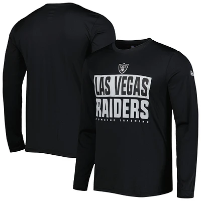 T-shirt à manches longues noir Las Vegas Raiders Combine Authentic Offsides New Era pour homme