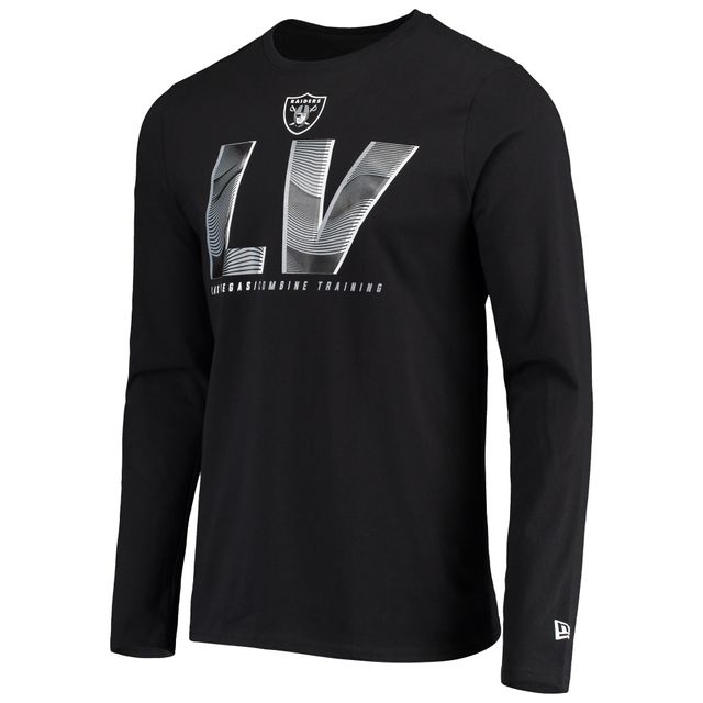 T-shirt à manches longues New Era pour hommes Las Vegas Raiders Combine Authentic Static Abbreviation