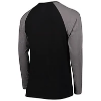 T-shirt à manches longues raglan actuel des Las Vegas Raiders New Era pour homme noir