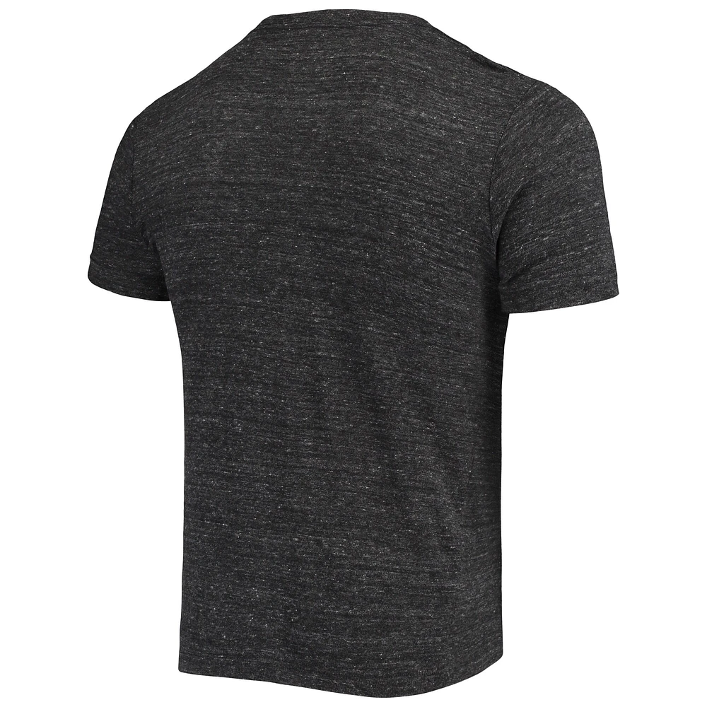 Men's New Era Black Las Vegas Raiders Helmet Logo Tri-Blend T-Shirt