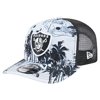 Men's New Era  Black Las Vegas Raiders Hula Trucker 9SEVENTY Adjustable Hat