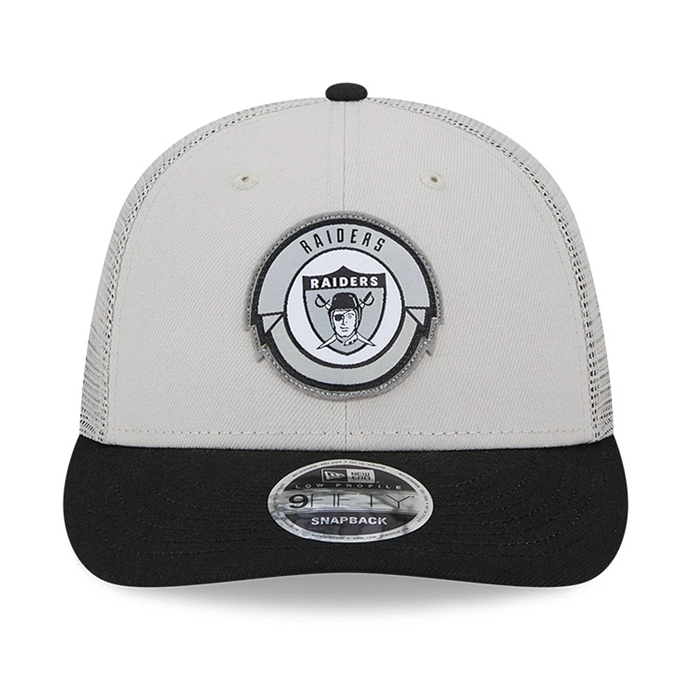 Men's New Era  Cream/Black Las Vegas Raiders 2023 Sideline Historic Low Profile 9FIFTY Snapback Hat