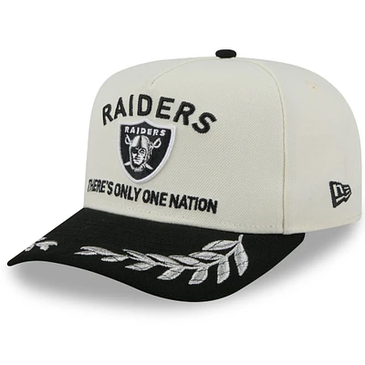 Casquette snapback New Era 9FIFTY A-Frame crème/noir pour homme, Las Vegas Raiders, draft NFL 2025
