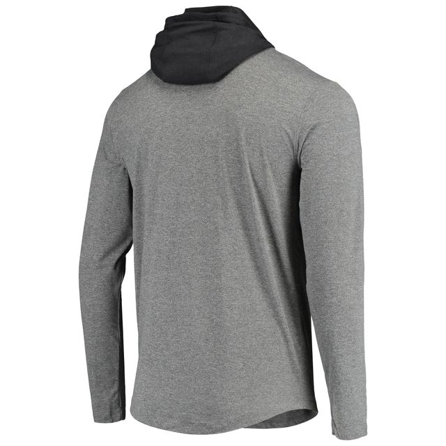 T-shirt à manches longues capuche Active Block Las Vegas Raiders New Era gris/noir pour homme