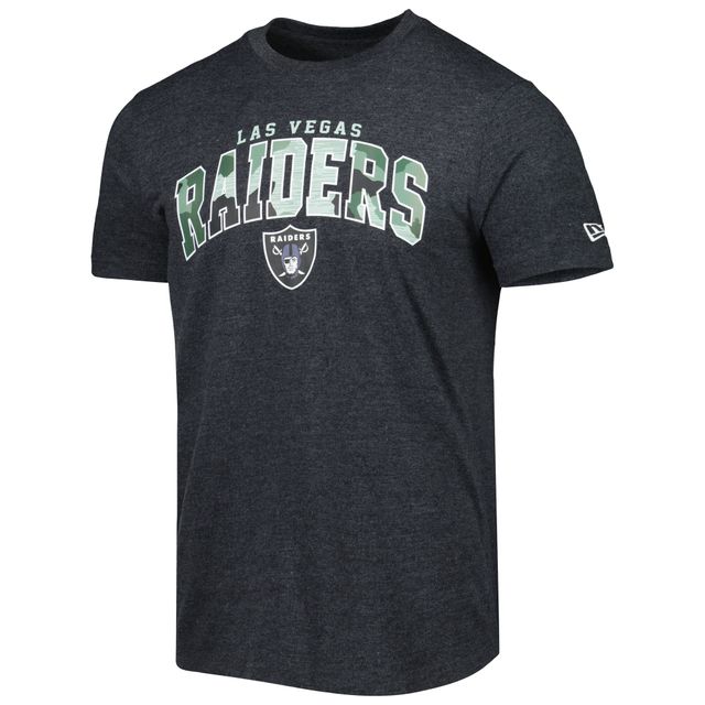 T-shirt Las Vegas Raiders Training Collection New Era chiné noir pour homme