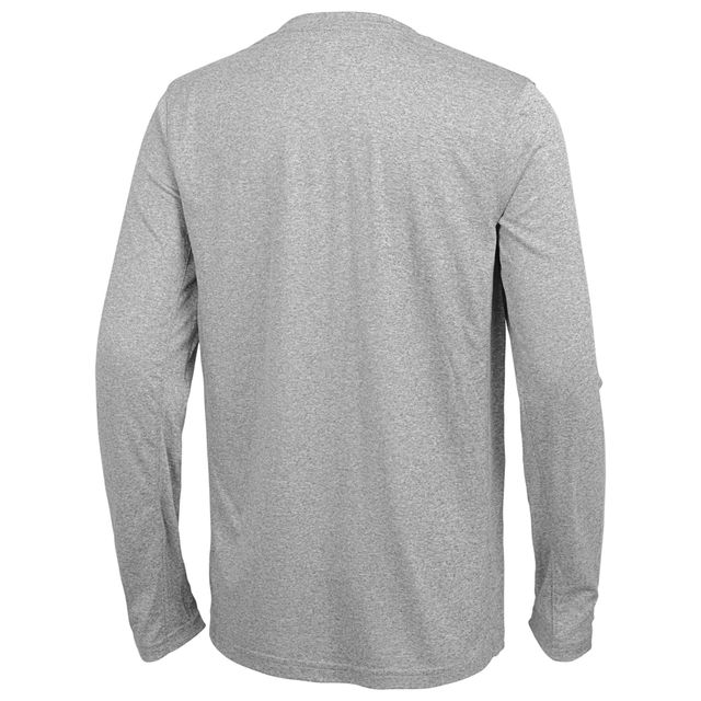 T-shirt à manches longues pour homme Las Vegas Raiders Combine Authentic Red Zone New Era gris chiné