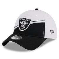 Men's New Era  White/Black Las Vegas Raiders 2023 Sideline 9TWENTY Adjustable Hat