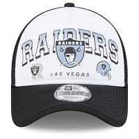 Casquette réglable New Era Las Vegas Raiders Retro Wordmark A-Frame 9FORTY blanc/noir pour hommes