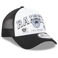 Casquette réglable New Era Las Vegas Raiders Retro Wordmark A-Frame 9FORTY blanc/noir pour hommes