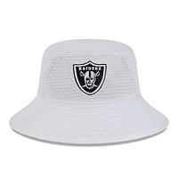 Men's New Era White Las Vegas Raiders 2024 NFL Training Camp Stretch Bucket Hat