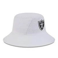 Men's New Era White Las Vegas Raiders 2024 NFL Training Camp Stretch Bucket Hat