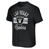 Men's NFL x Darius Rucker Collection by Fanatics Black Las Vegas Raiders Stripe T-Shirt