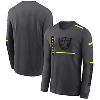 Men's Nike Anthracite Las Vegas Raiders Volt Performance Long Sleeve T-Shirt